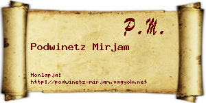 Podwinetz Mirjam névjegykártya